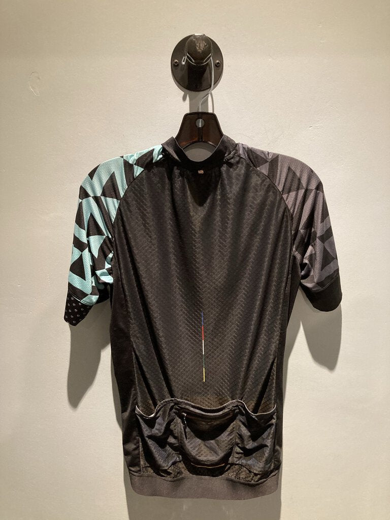 Santic Full Zip Jersey, Black/Teal, Men's L?