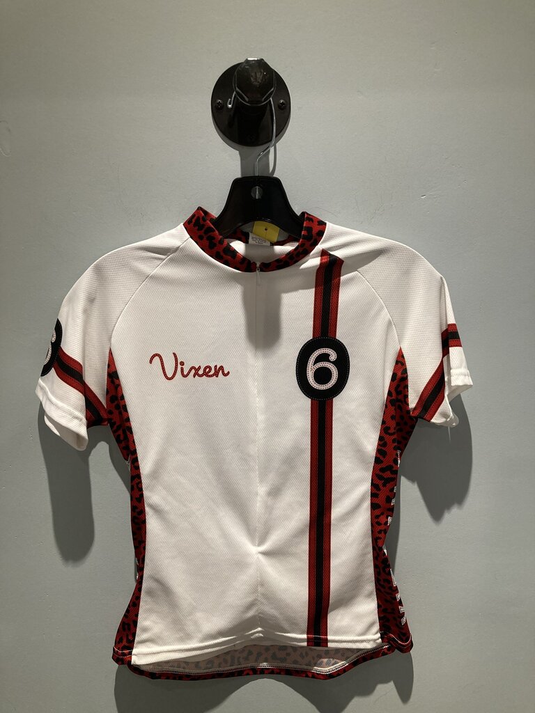 Twinsix SS 3/4 Zip Bike Jersey, White/Red, Women's S