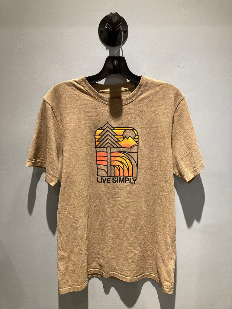 Patagonia SS Crew, Sand/Logo, Men's M
