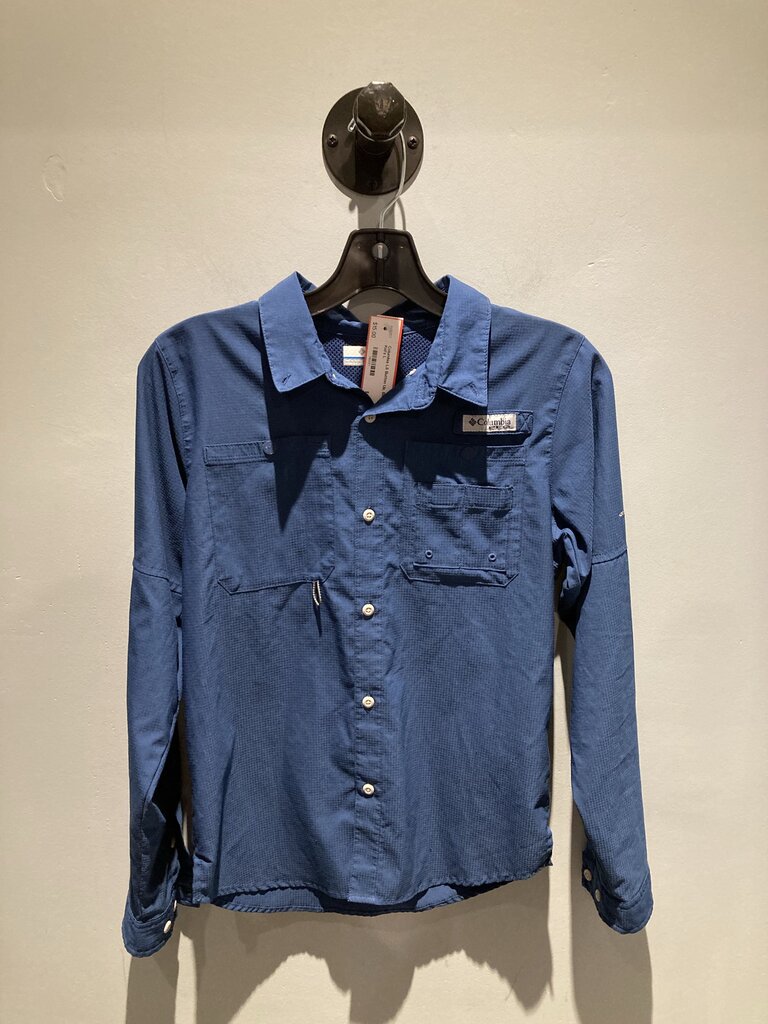 Columbia LS Button Up, Blue, Kid's L