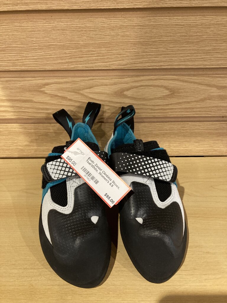 Evolv Zenist Climbing Shoes, Teal/White, Women's 6.5