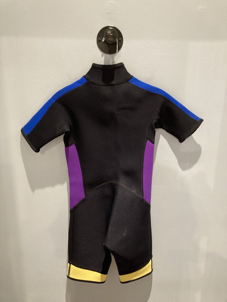 NRS Shorty Wetsuit, Black/Purple/Blue, Kid's L