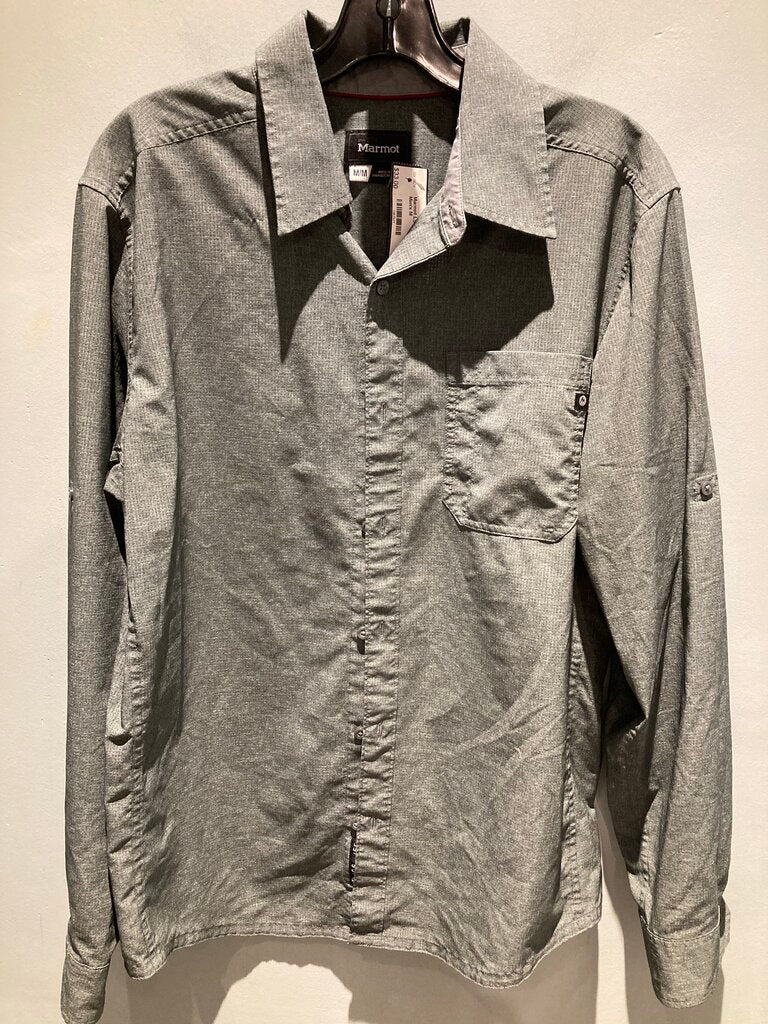 Marmot LS Button Up, Grey, Men's M