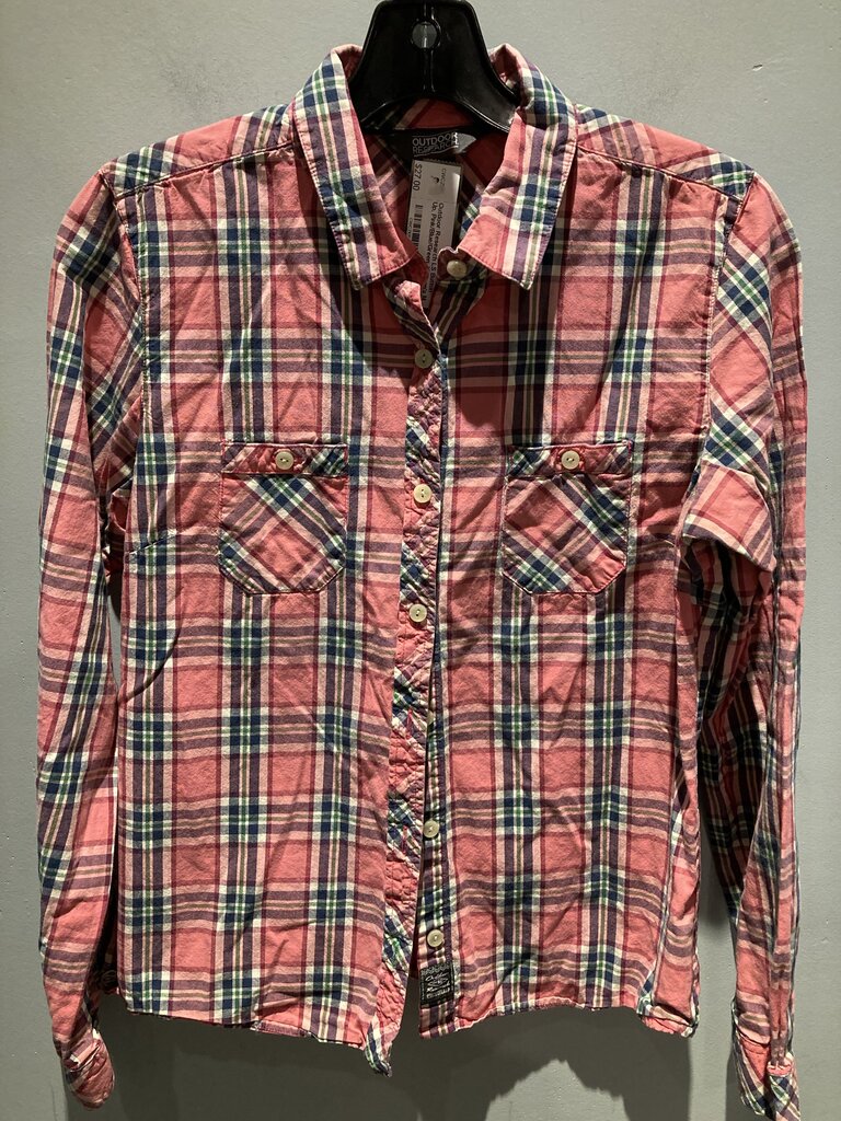 Outdoor Research LS Button Up, Pink/Blue/Green, Women's M