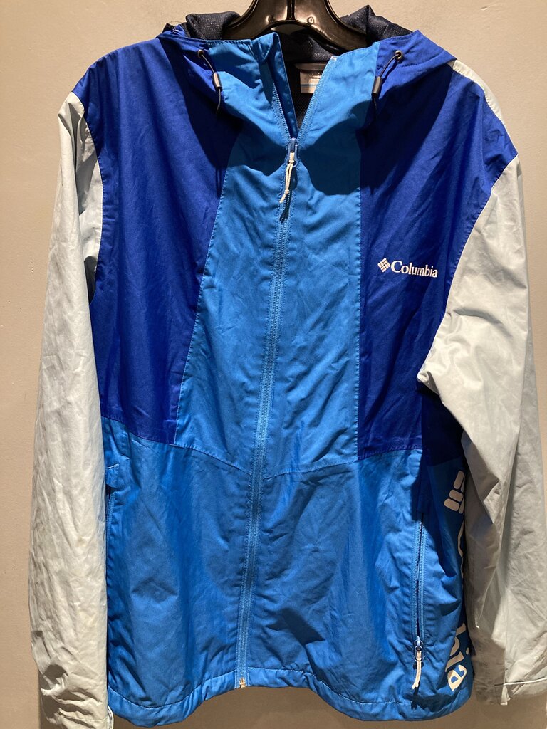 (Wrist Stains)Columbia Rain Jacket, Blue/Blue, Men's L