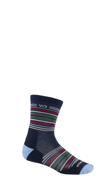 Wide Open Men's Multi Stripe Midweight Micro Crew Sock