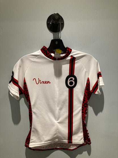 Twinsix SS 3/4 Zip Bike Jersey, White/Red, Women's S