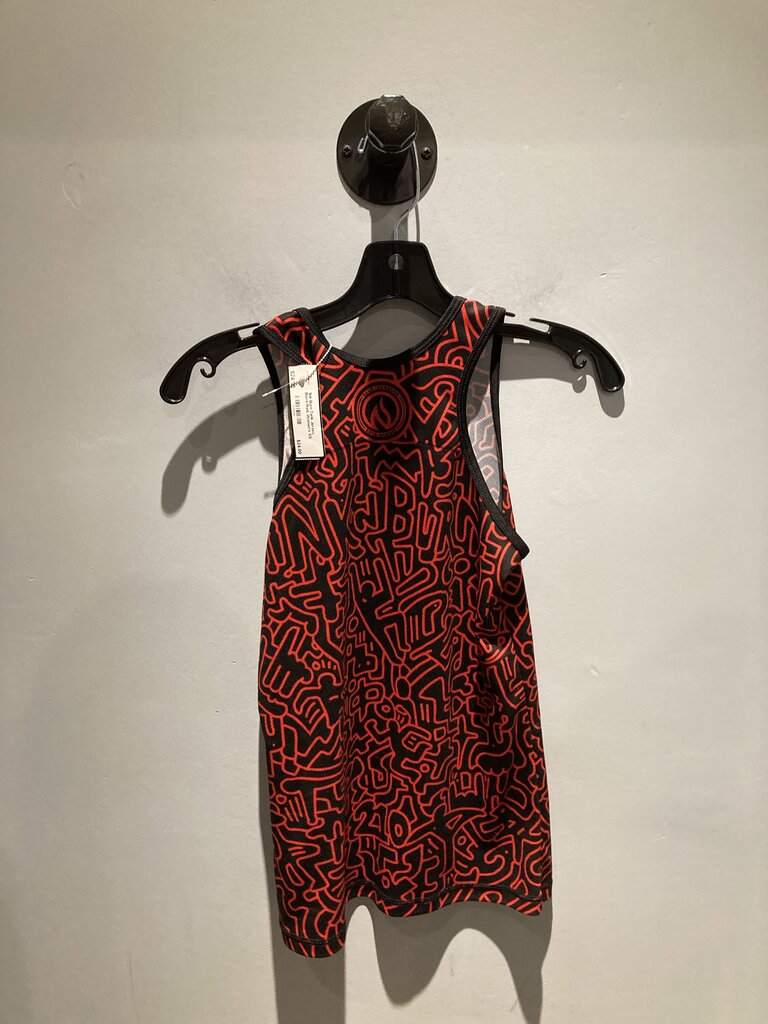 1Ink Burn Tank Jersey, Black/Red, Women's XS