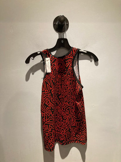 1Ink Burn Tank Jersey, Black/Red, Women's XS
