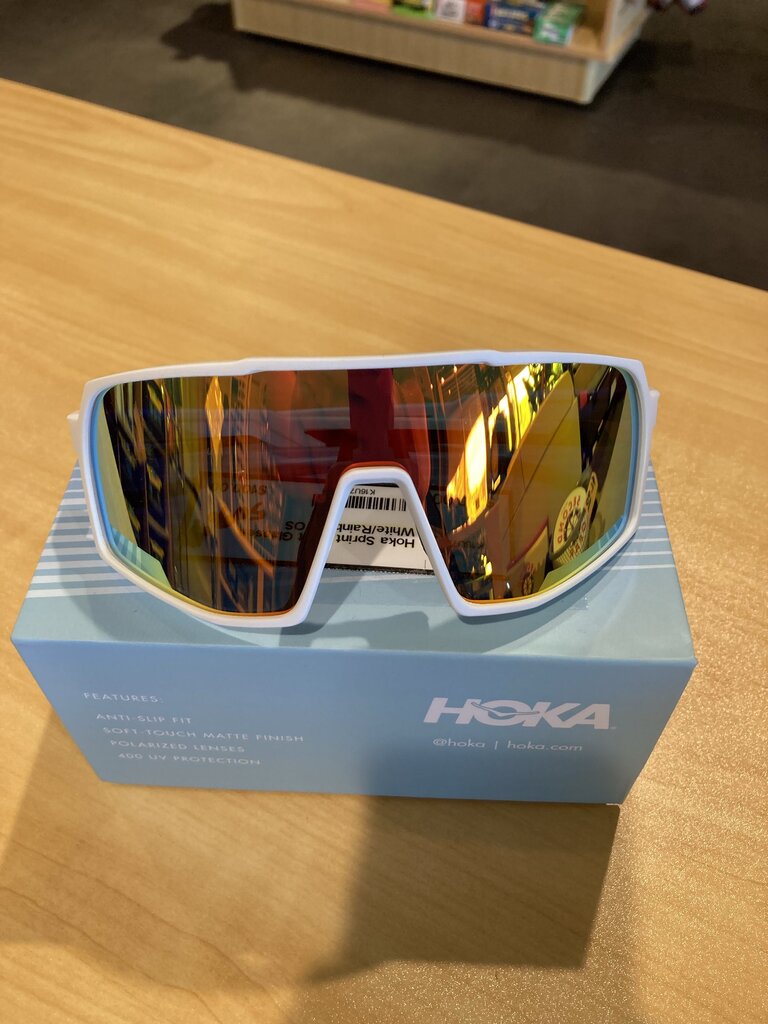 Hoka Sprint Sight Glasses, White/Rainbow. OS