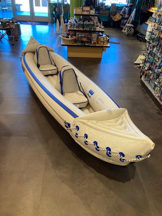 Sea Eagle 370 Tandem Inflatable Kayak (w/ Foot Pump, 2 x Paddles & Carry Bag)