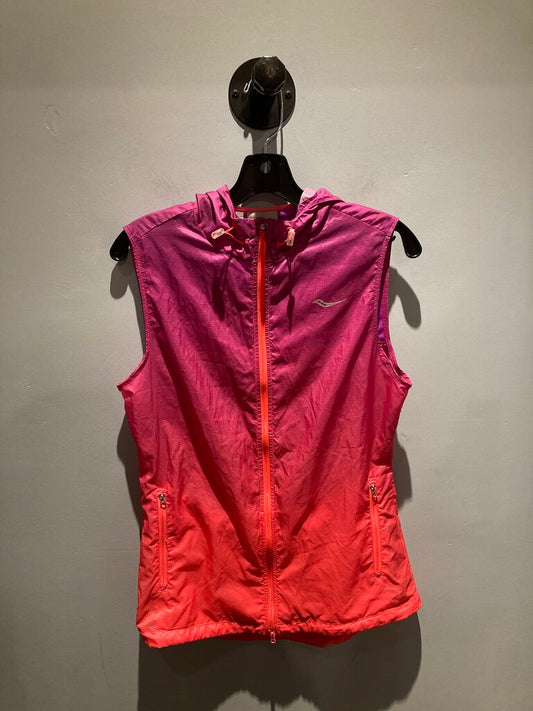 Saucony Hooded Vest, Pink/Orange, Women's M