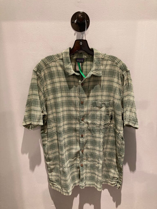 Patagonia SS Button Up, Green/Lime, Men's XXL