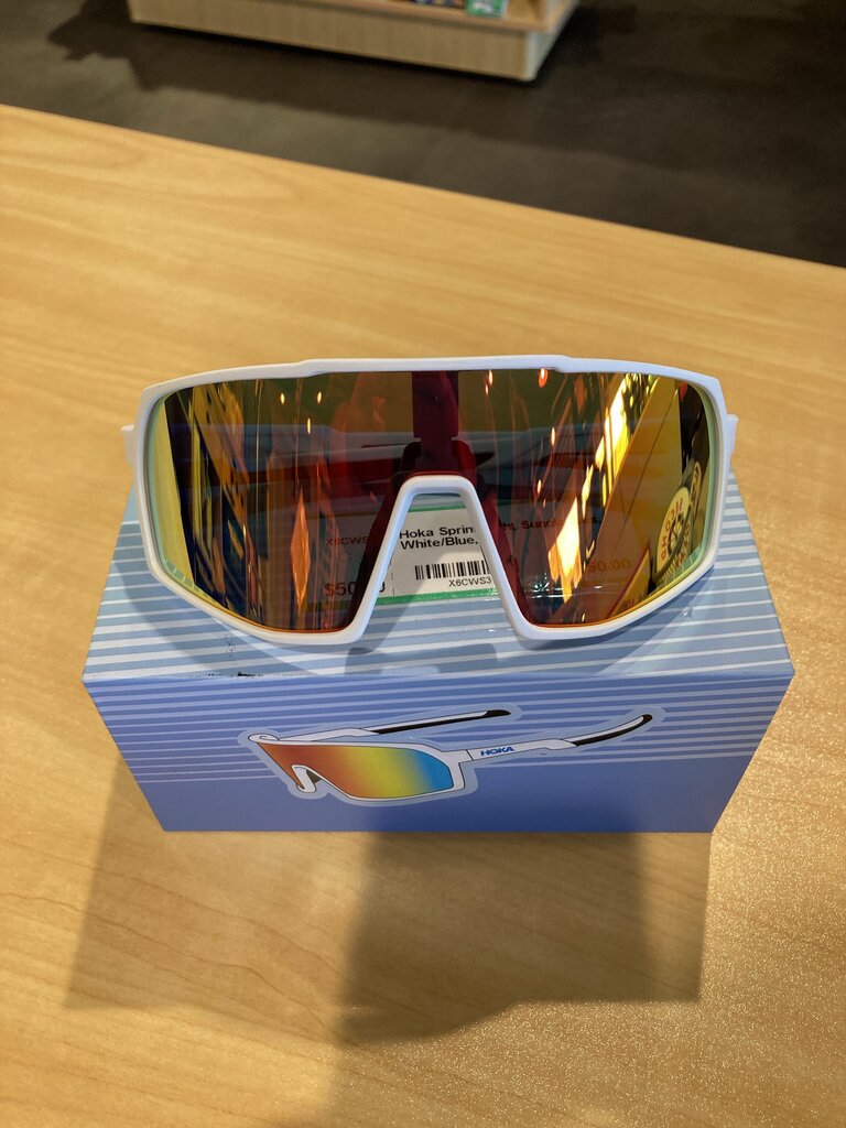 Hoka Sprint Sight Sunglasses, White/Blue, OS