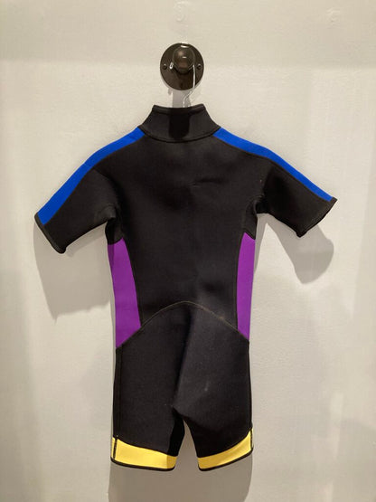 NRS Shorty Wetsuit, Black/Purple/Blue, Kid's L