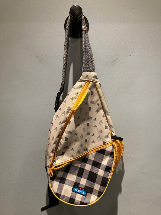 Kavu Rope Sling Bag, Yellow/White/Black, OS
