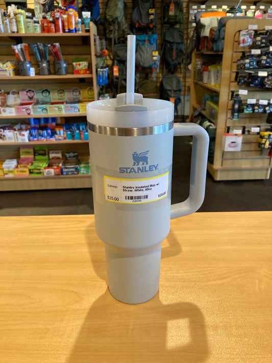 Stanley Insulated Mug w/ Straw, White, 40oz