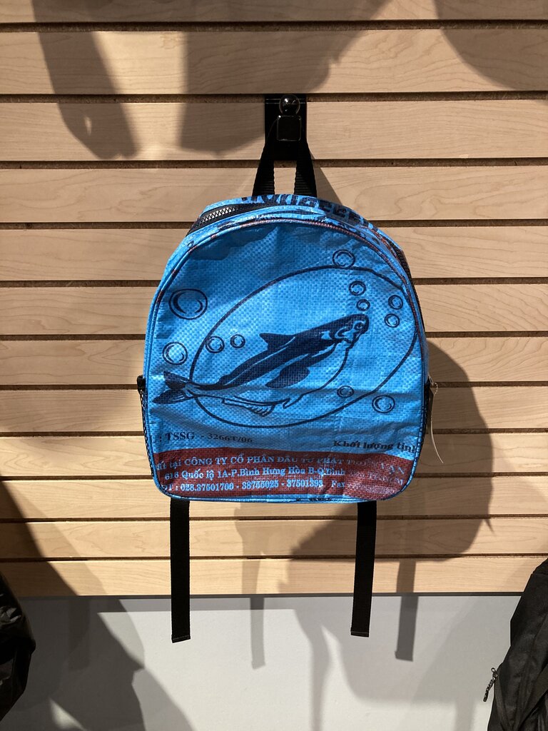 Cement 6 Upcycled Backpack, Blue Fish, OS